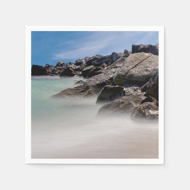 Shell Island Klippor Och Vågor Pappersservett (Framsidan)