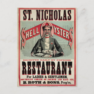 Shell Oysters Vintage Annons Vykort