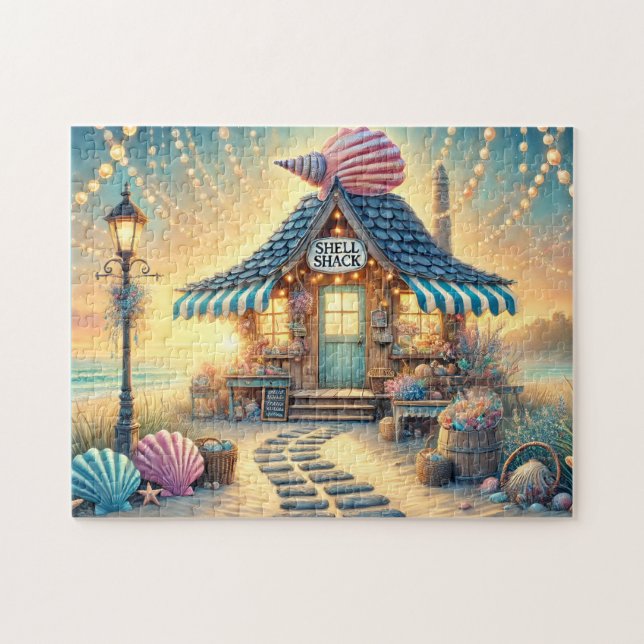 Shell Shack Seaside Coastal Beach Seashell Shop  Pussel (Horisontell)