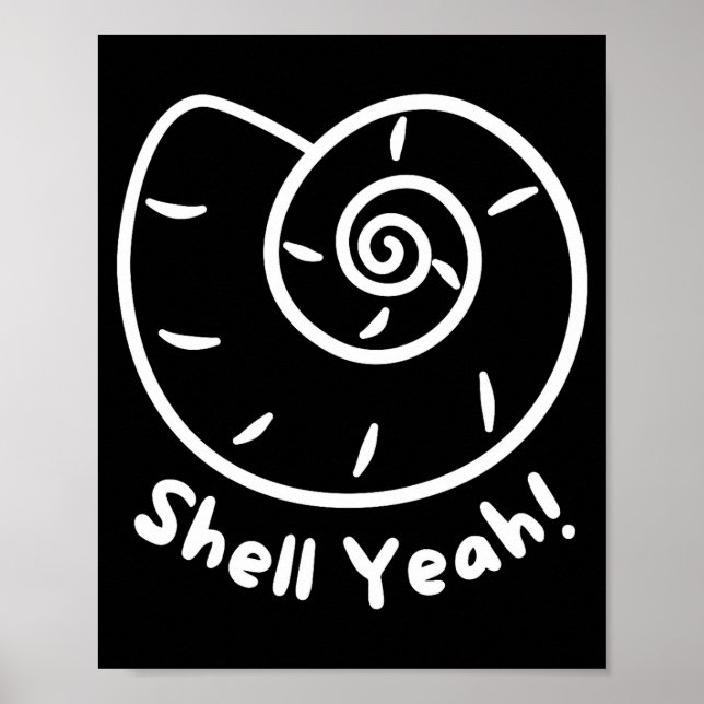 Shell Yeah Funny Beach Quote With Nautical Sea She Poster (Framsidan)