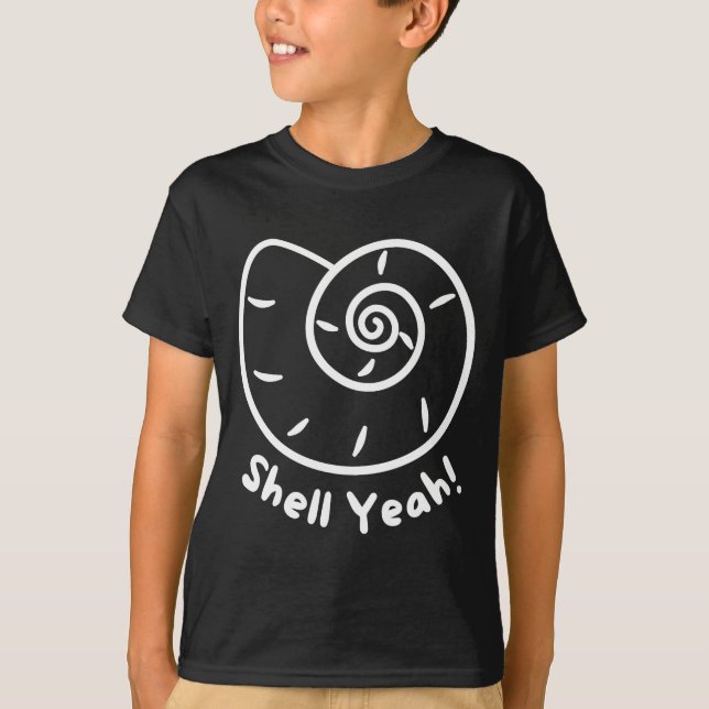 Shell Yeah Funny Beach Quote With Nautical Sea She T Shirt (Framsida)