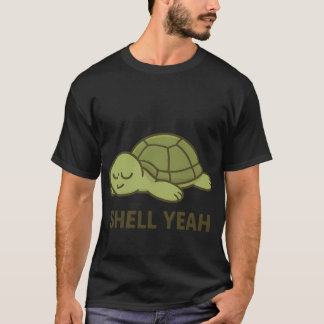 Shell Yeah Funny Lazyurtle retro T Shirt