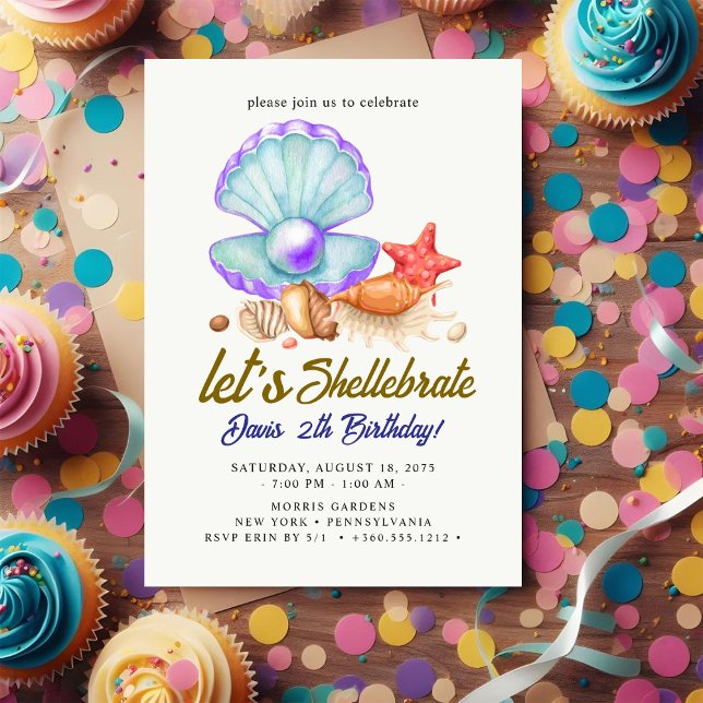 Shellebrate   Birthday  Inbjudningar (Skapare uppladdad)