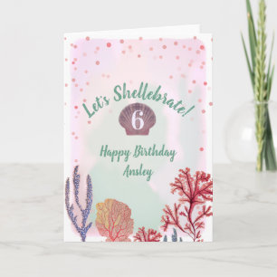 Shellebrate under Sea Watercolor Birthday Kort