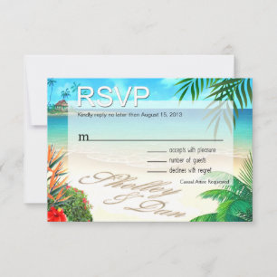 Shelley & Dan Exotic Beach RSVP ::custom:: OSA Kort