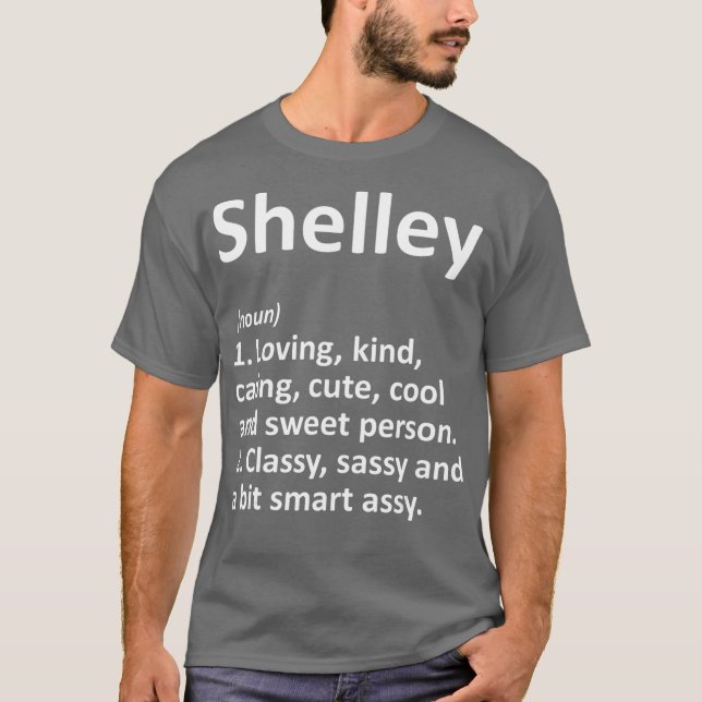 SHELLEY Definition Personlig Funny Birthday T Shirt (Framsida)