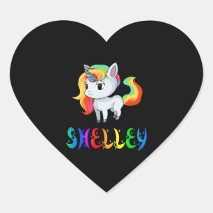 Shelley Unicorn Hjärtformat Klistermärke