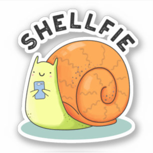Shellfie Funny Snigel Selfie Pun Klistermärken