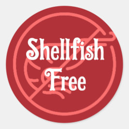 Shellfish Allergy Shellfish free Warning Fish Runt Klistermärke