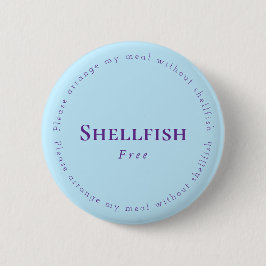 Shellfish Free Request Badge, Light blue, Purple Knapp