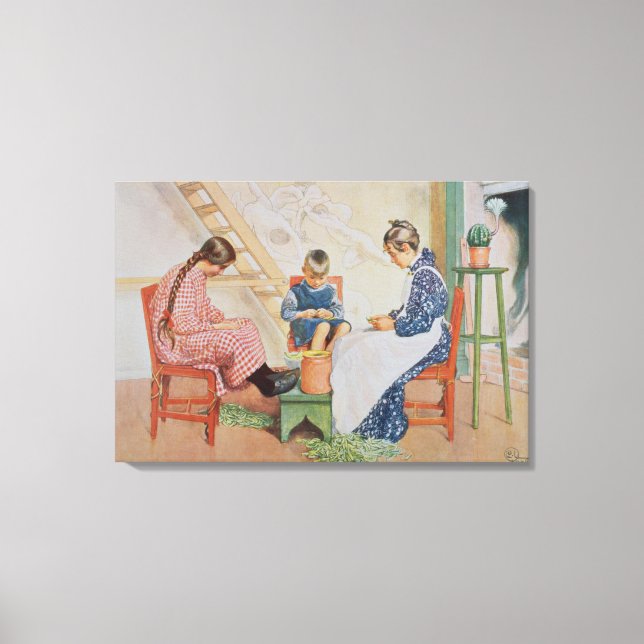 Shelling Peas, pub. in 'Lasst Licht Hinin'(`Let in Canvastryck (Framsida)