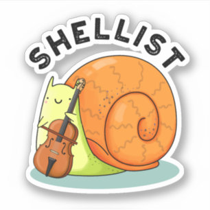 Shellist Funny Snigel Cello Pun Klistermärken