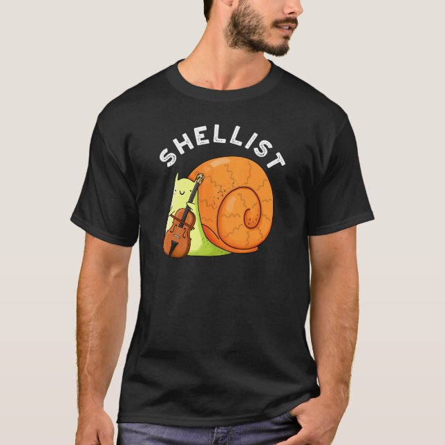 Shellist Funny Snigel Cello Pun Mörk BG T Shirt (Framsida)