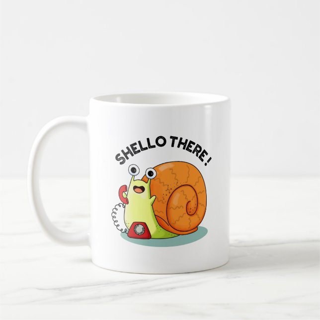 Shello Där Funny Snigel Hej Pun Kaffemugg (Vänster)