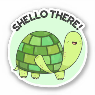 Shello Där Funny Tortoise Pun Klistermärken
