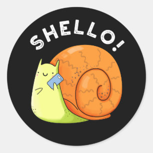 Shello Funny Snigel Cellphone Pun Mörk BG Runt Klistermärke