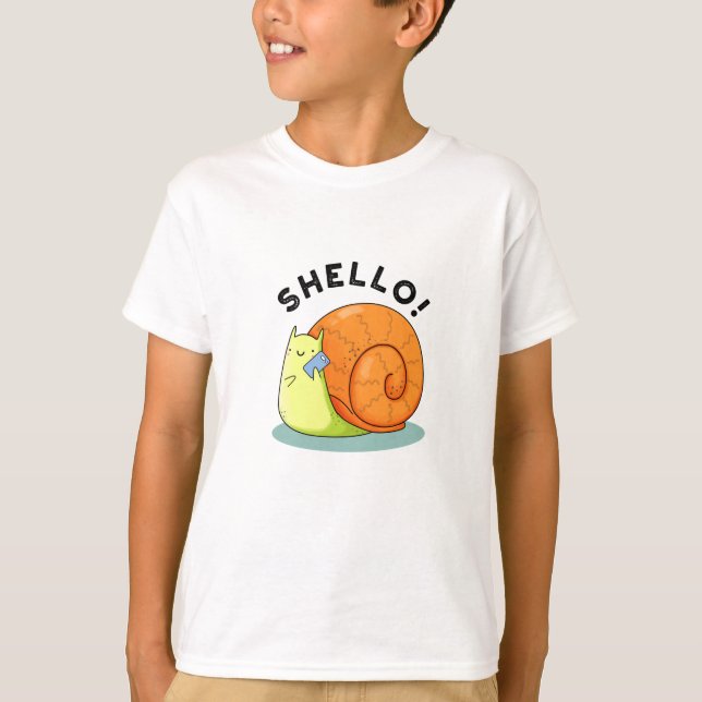 Shello Funny Snigel Cellphone Pun T Shirt (Framsida)