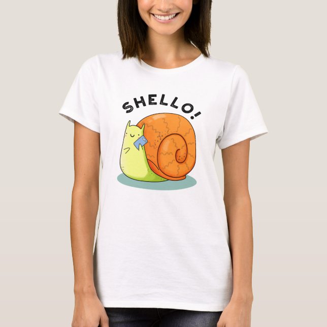 Shello Funny Snigel Cellphone Pun T Shirt (Framsida)