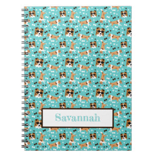 Shelof Shetland Sheepdog Mönster Aqua Notebook Anteckningsbok