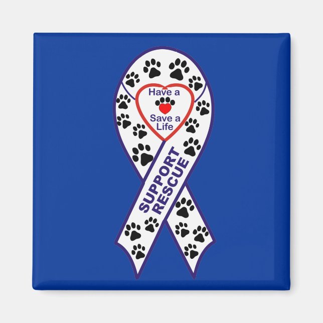 Shelter Pet Rädding Ribbon Magnet (Framsidan)