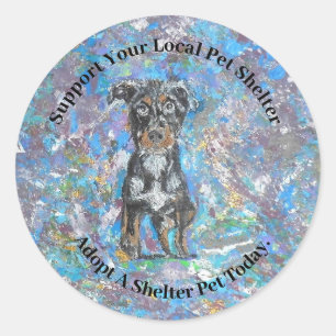 Shelter Pet Stickers Runt Klistermärke