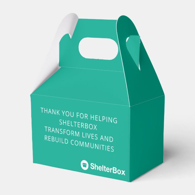 ShelterBox Branded Favor Box Presentaskar (Baksidan Sidan)