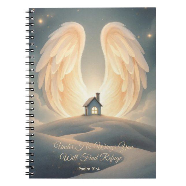 Sheltering Wings - Christian Prayer & Hope Journal Anteckningsbok (Framsidan)