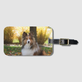 Sheltie Acrylic Luggage Tag Bagagebricka
