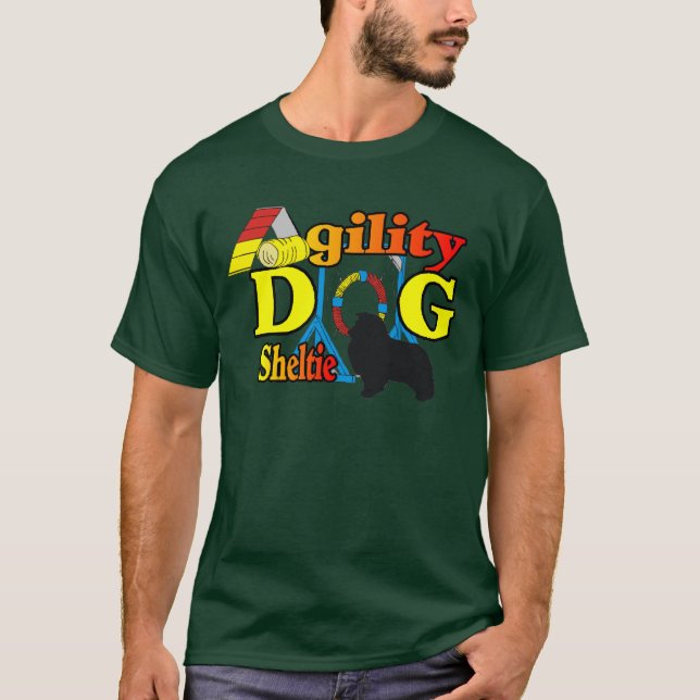 Sheltie Agilitet Shetland Sheepdog Gifts T Shirt (Framsida)