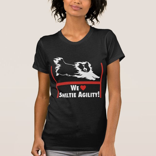 Sheltie Agilitykärlek Tee Shirt (Framsida)