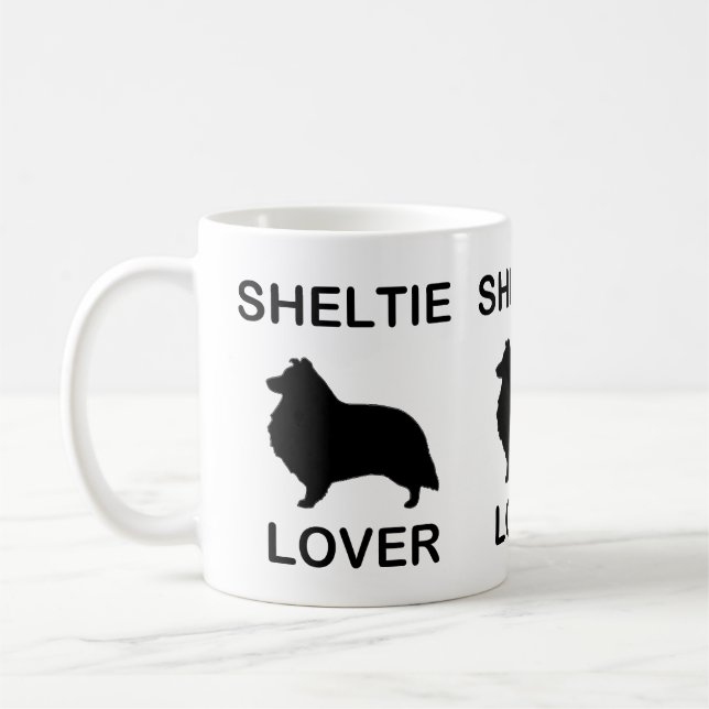 Sheltie Älskare med SIlhouette Kaffemugg (Vänster)