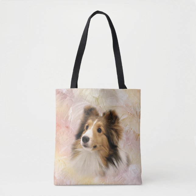 Sheltie ansikte tygkasse (Framsida)