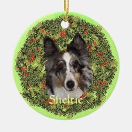 Sheltie Art Julgransprydnad Keramik