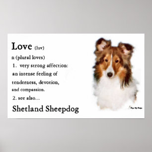 Sheltie Art Kärlek Is Poster