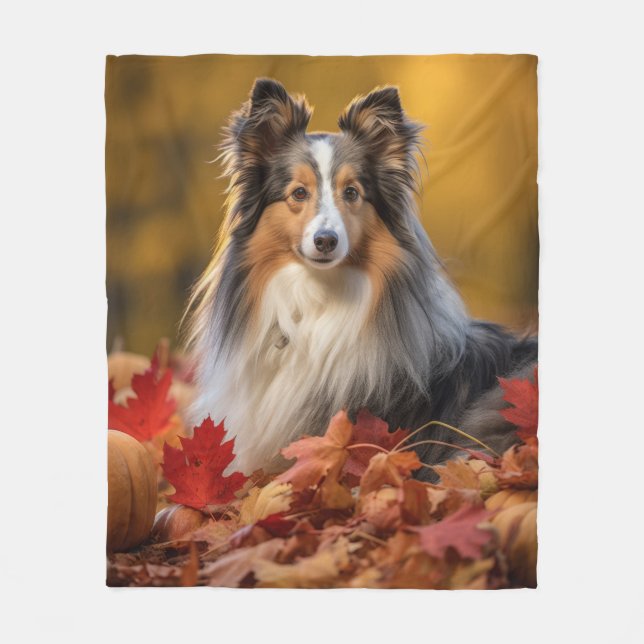 Sheltie Autumn Fleecefilt (Framsidan)