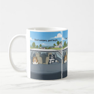 Sheltie border collie tecknad film kaffemugg