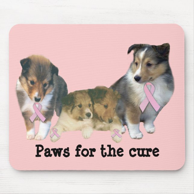 Sheltie bröstcancer Mousepad Musmatta (Framsidan)