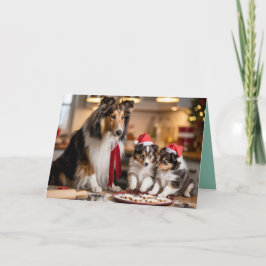 Sheltie Christmas Cookie Card Kort