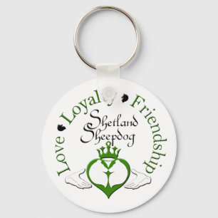 Sheltie Claddagh Keychain Nyckelring