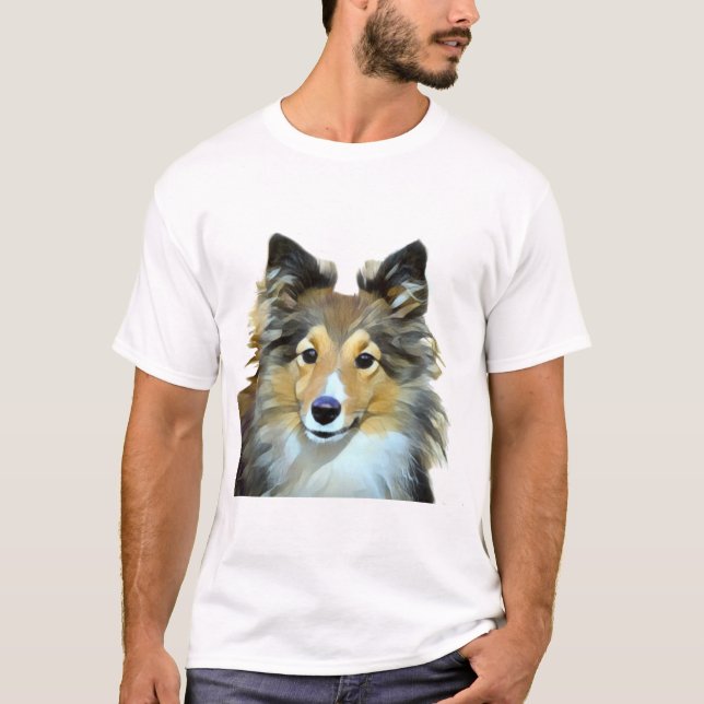 Sheltie Collie Herd Hund T Shirt (Framsida)