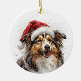 Sheltie Dog Christmas Personalized Julgransprydnad Keramik