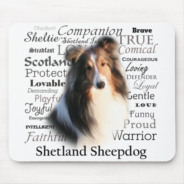 Sheltie drag Mousepad Musmatta (Framsidan)