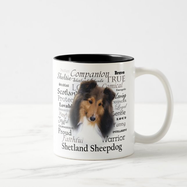 Sheltie dragmugg Två-Tonad mugg (Höger)