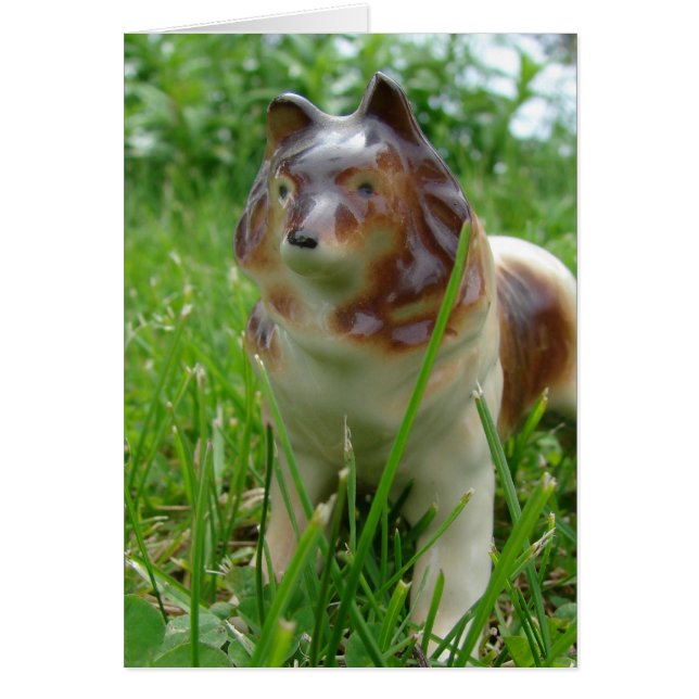 Sheltie Figurine Hälsningskort (Framsidan)