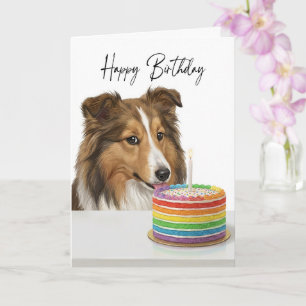 Sheltie Födelsedagstårta Inspektör Kort