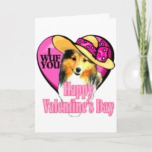 Sheltie för Shetland Sheepdog valentines Helgkort