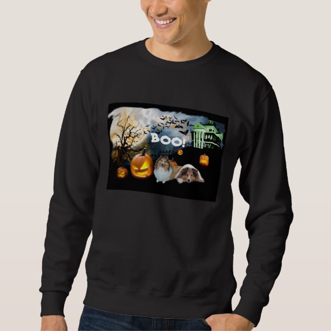 Sheltie Halloween unisex- tröja Sweatshirt (Framsida)