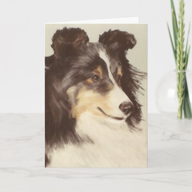 Sheltie hälsningkort kort (Framsida)