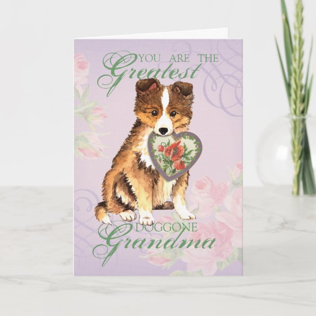 Sheltie Heart Grandma Kort (Framsida)
