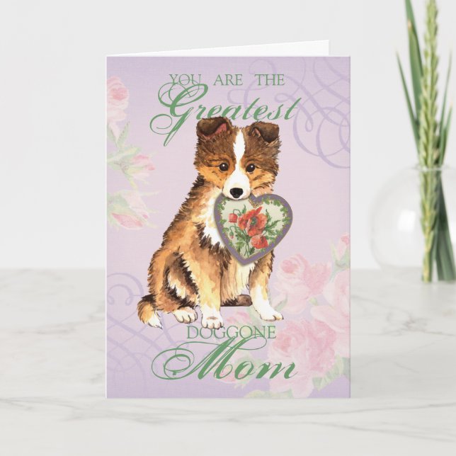 Sheltie Heart Mamma Kort (Framsida)